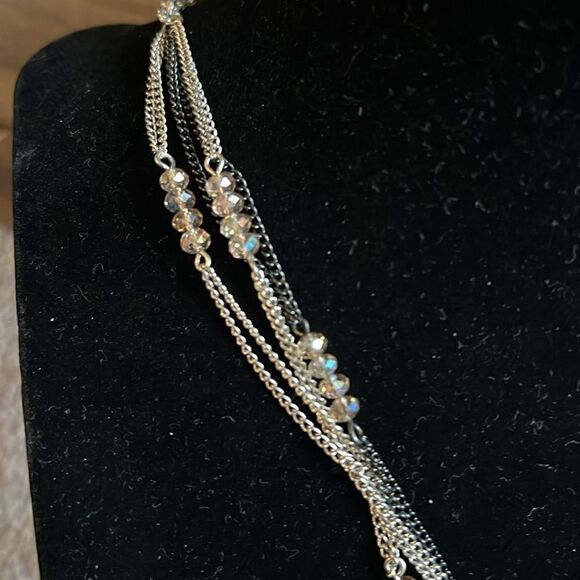 NWT Loft Gold, hematite, and silver statement pendant necklace - Picture 3 of 5